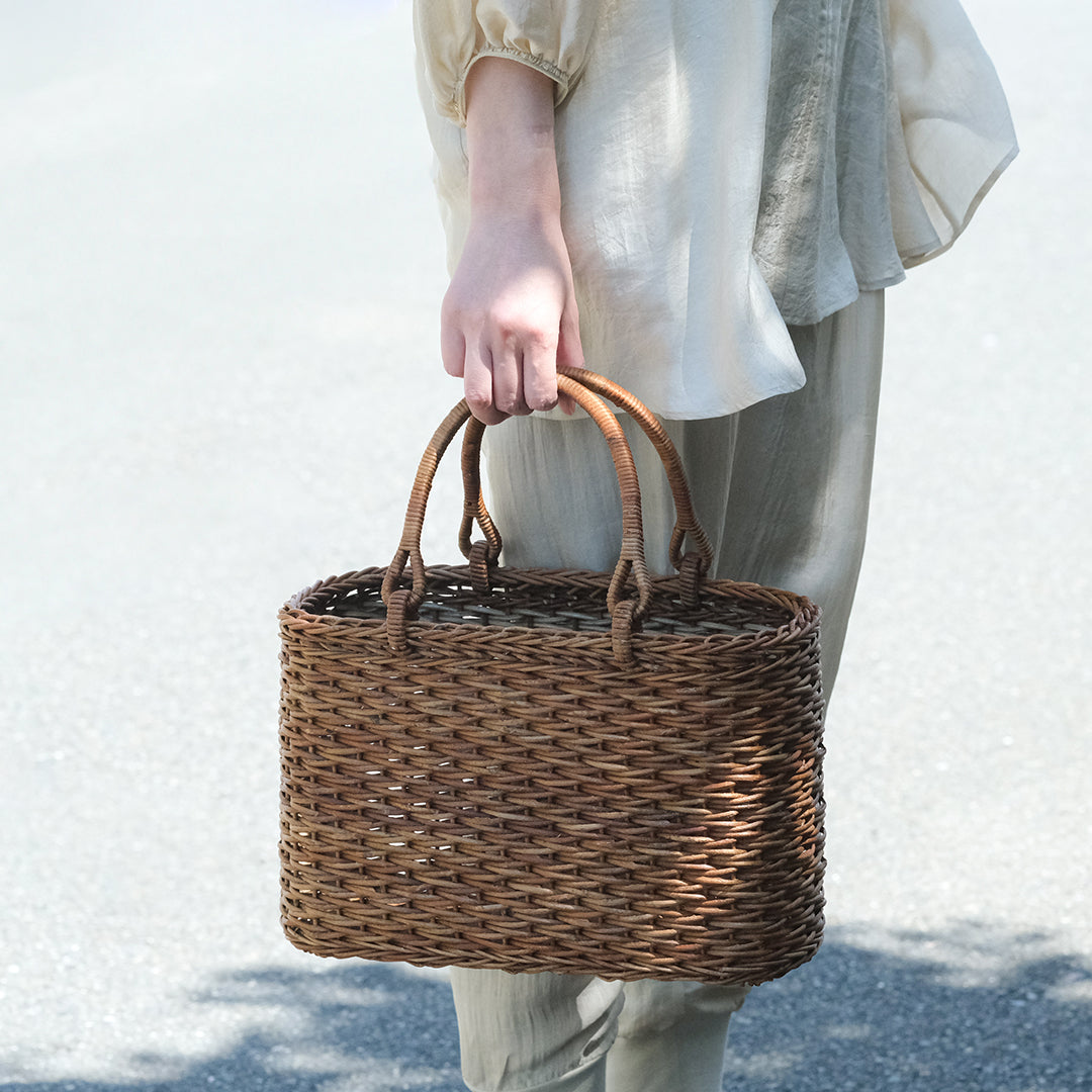 宮本工芸／【予約商品】あけびかご 薄型小松編 巻き手