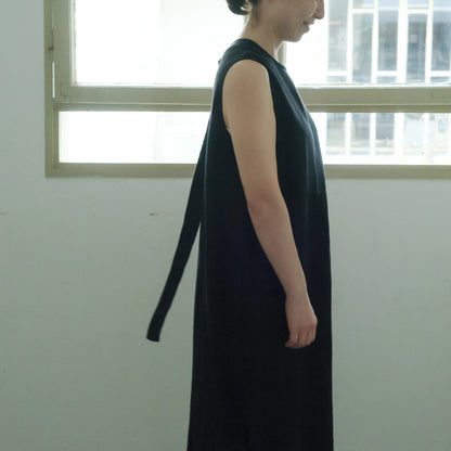 SALUÉ／【一部受注商品】シンプルドレス／ヘリンボーンリネンformal