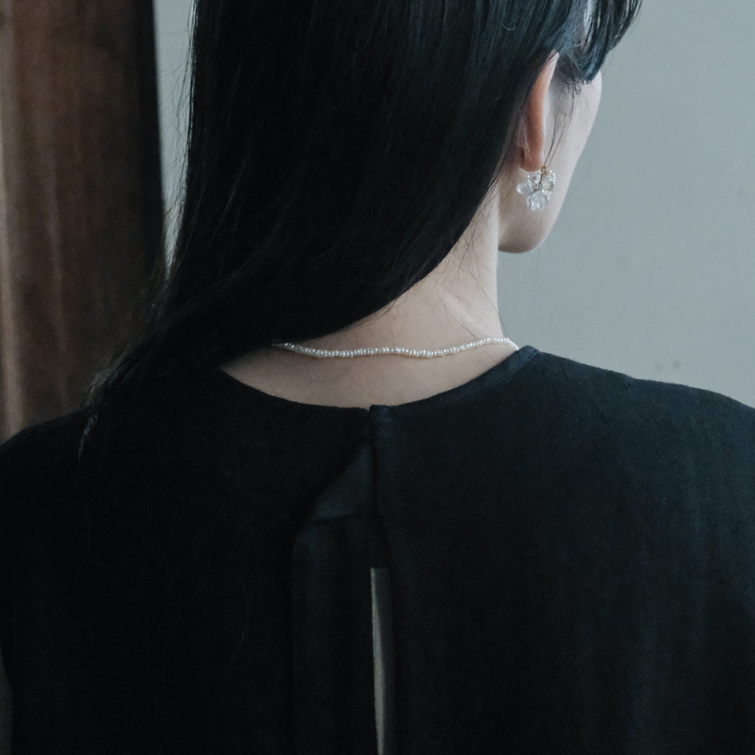 SALUÉ／【一部受注商品】シンプルドレス／ヘリンボーンリネンformal