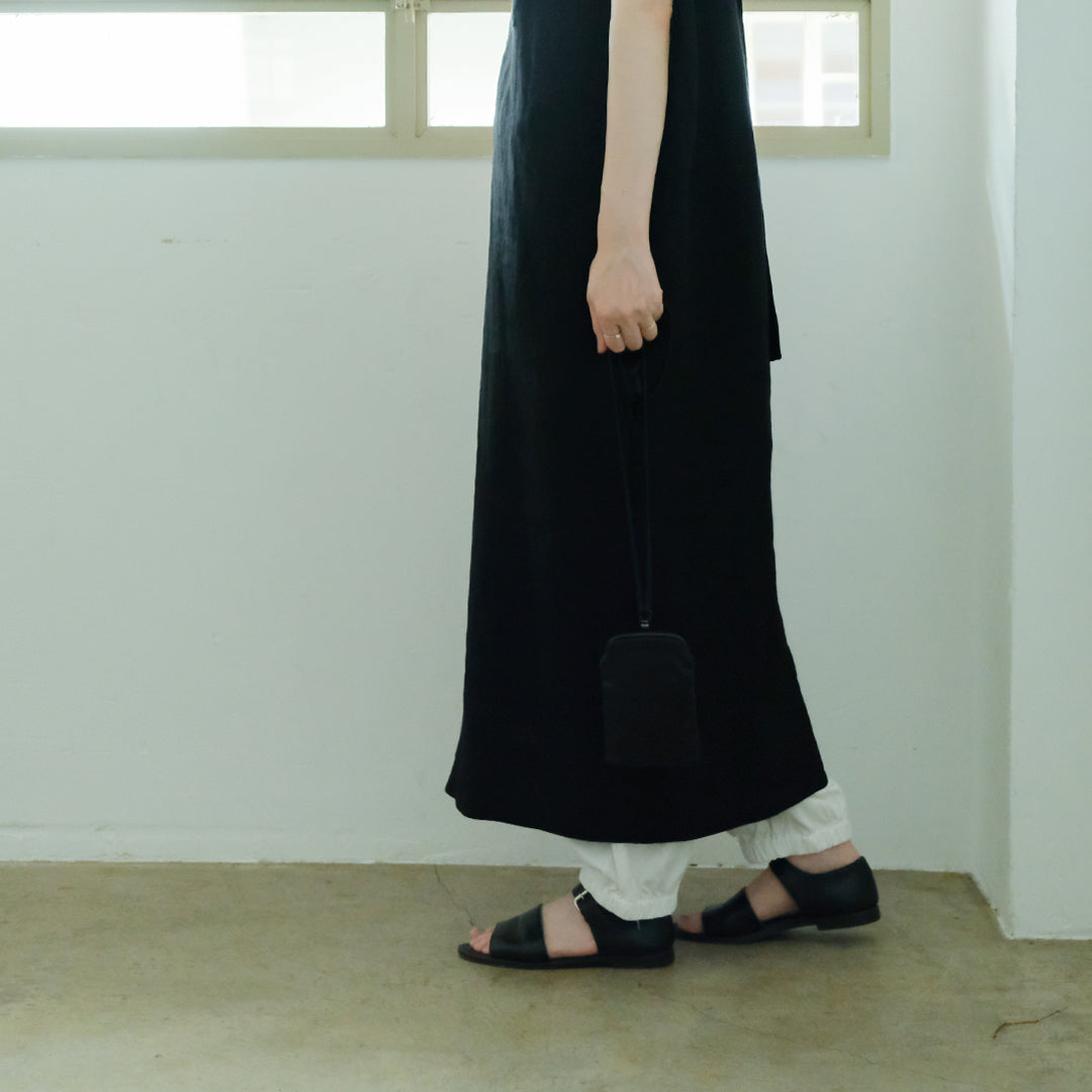 SALUÉ／【一部受注商品】シンプルドレス／ヘリンボーンリネンformal