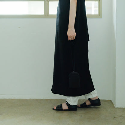 SALUÉ／【一部受注商品】シンプルドレス／ヘリンボーンリネンformal