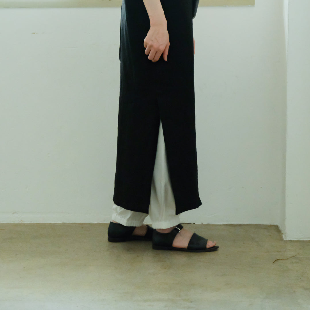 SALUÉ／【一部受注商品】シンプルドレス／ヘリンボーンリネンformal