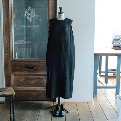SALUÉ／【一部受注商品】シンプルドレス／ヘリンボーンリネンformal
