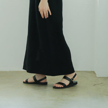 SALUÉ／【一部受注商品】シンプルドレス／ヘリンボーンリネンformal