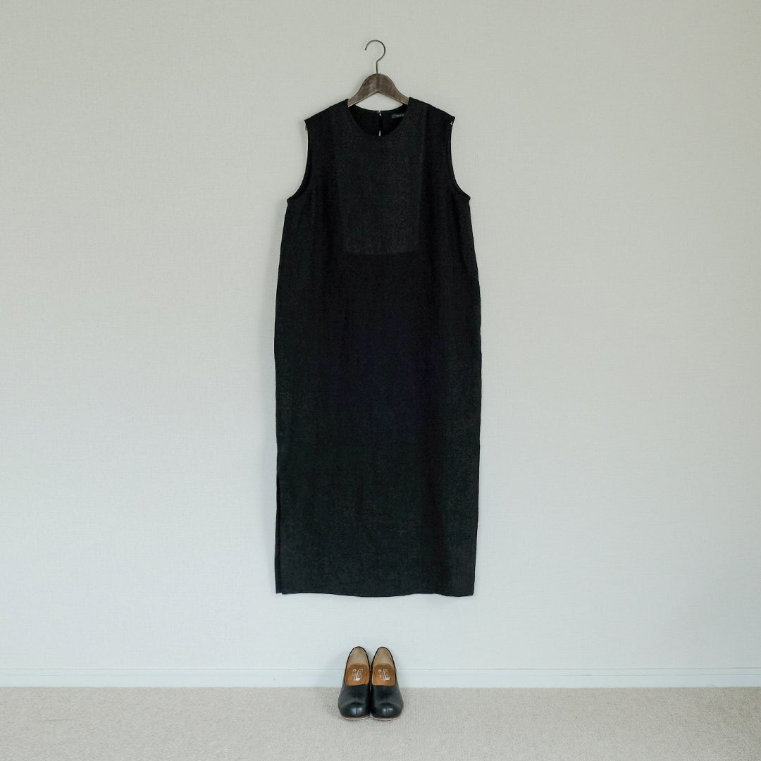 SALUÉ／【一部受注商品】シンプルドレス／ヘリンボーンリネンformal