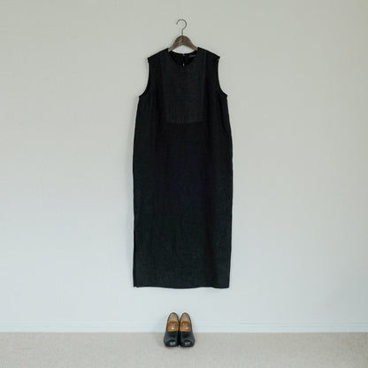 SALUÉ／【一部受注商品】シンプルドレス／ヘリンボーンリネンformal