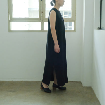 SALUÉ／【一部受注商品】シンプルドレス／ヘリンボーンリネンformal