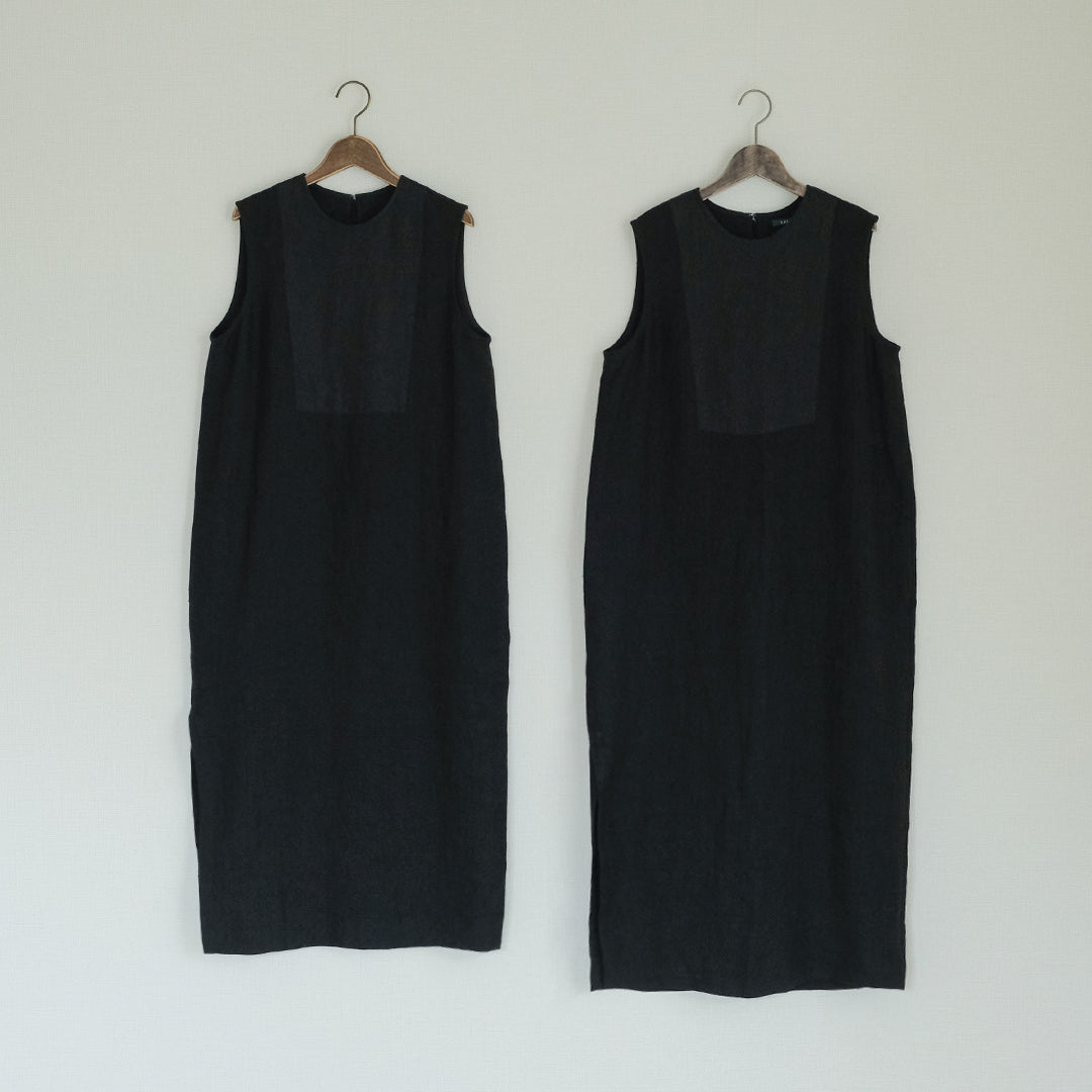 SALUÉ／【一部受注商品】シンプルドレス／ヘリンボーンリネンformal
