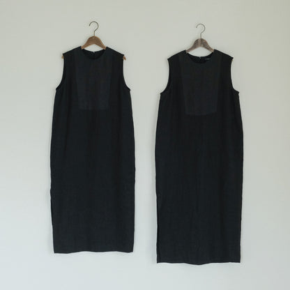 SALUÉ／【一部受注商品】シンプルドレス／ヘリンボーンリネンformal