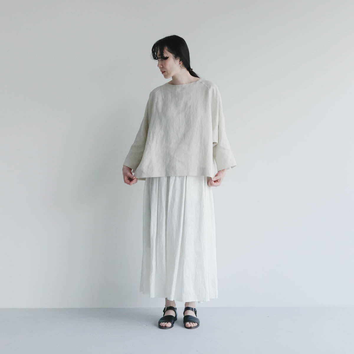 SALUÉ／【予約商品】ボートネックシャツ／リネン
