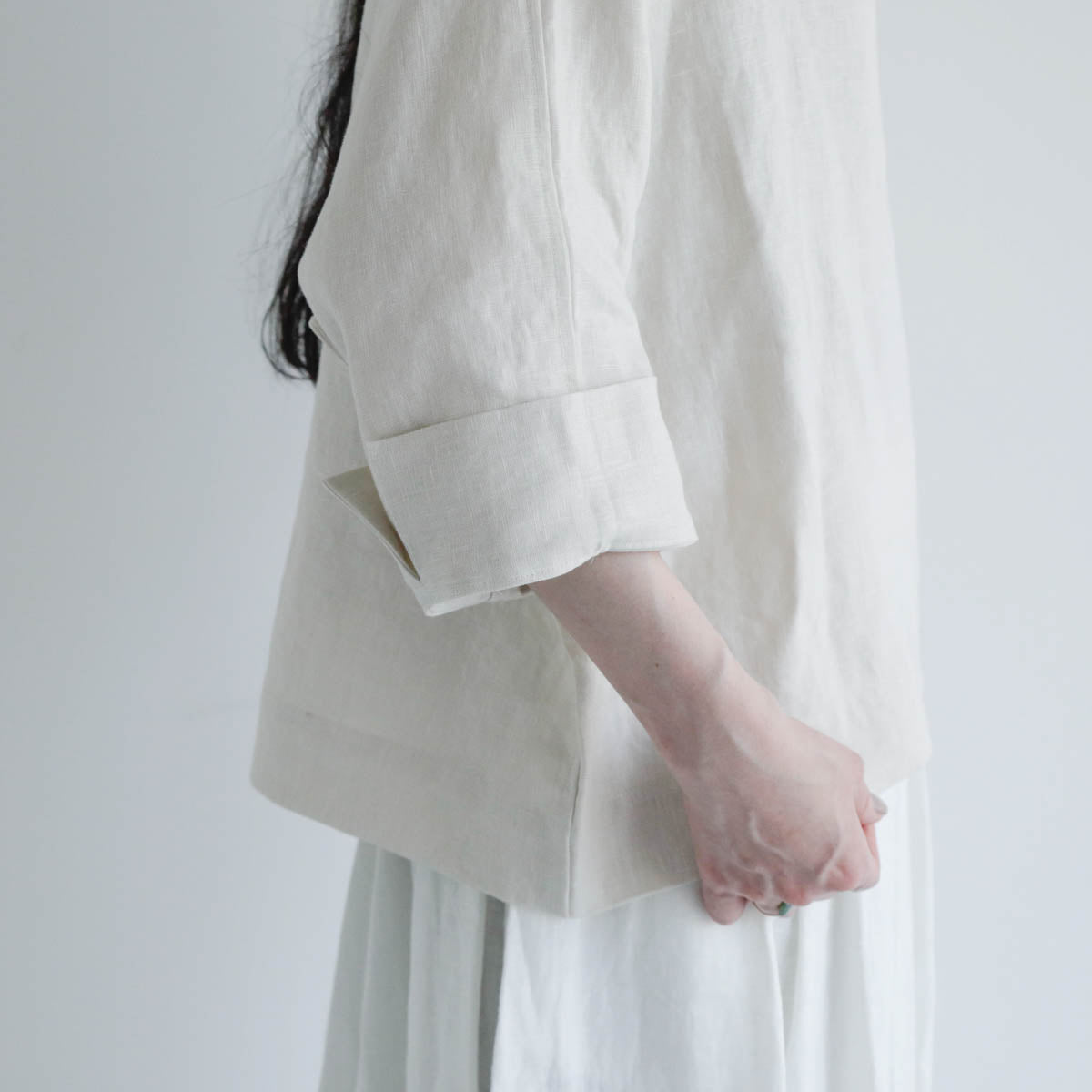 SALUÉ／【予約商品】ボートネックシャツ／リネン