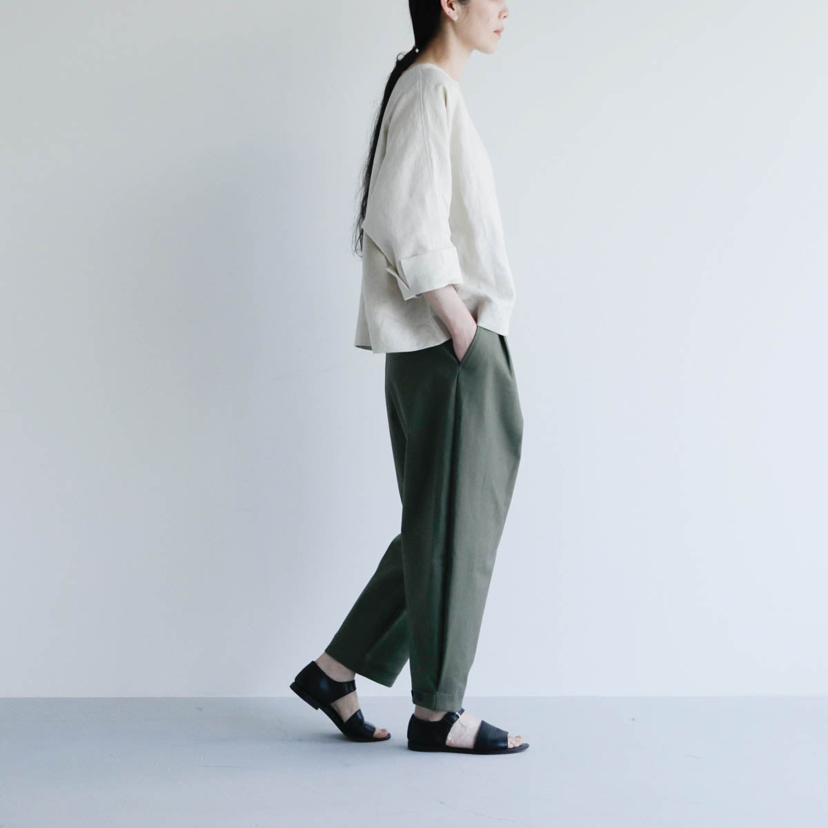 SALUÉ／【予約商品】ボートネックシャツ／リネン