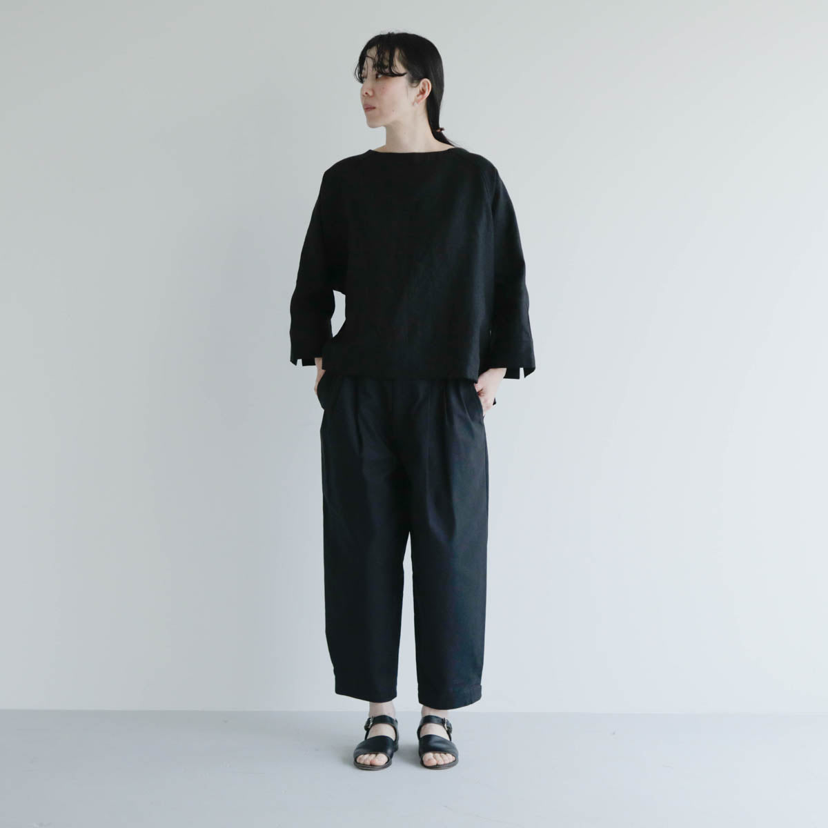 SALUÉ／【予約商品】ボートネックシャツ／リネン