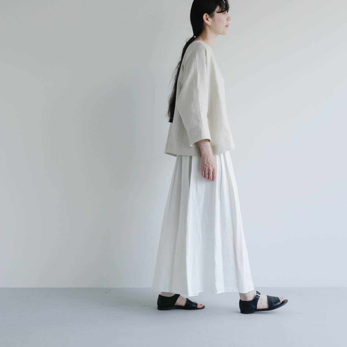 SALUÉ／【予約商品】ボートネックシャツ／リネン