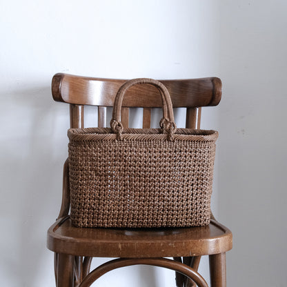 宮本工芸／【受注商品】山ぶどうかご　石タタミ編み　10寸