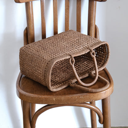 宮本工芸／【受注商品】山ぶどうかご　石タタミ編み　10寸