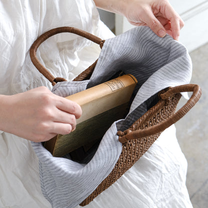 宮本工芸／【受注商品】山ぶどうかご　石タタミ編み　10寸