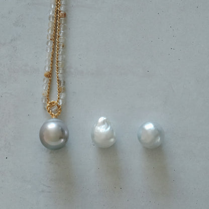 shuo'／Black Pearl Rutile Quartz Necklace