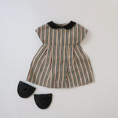 the linen bird haberdashery／【材料セット】クゥクゥの着せ替え　丸襟のワンピース