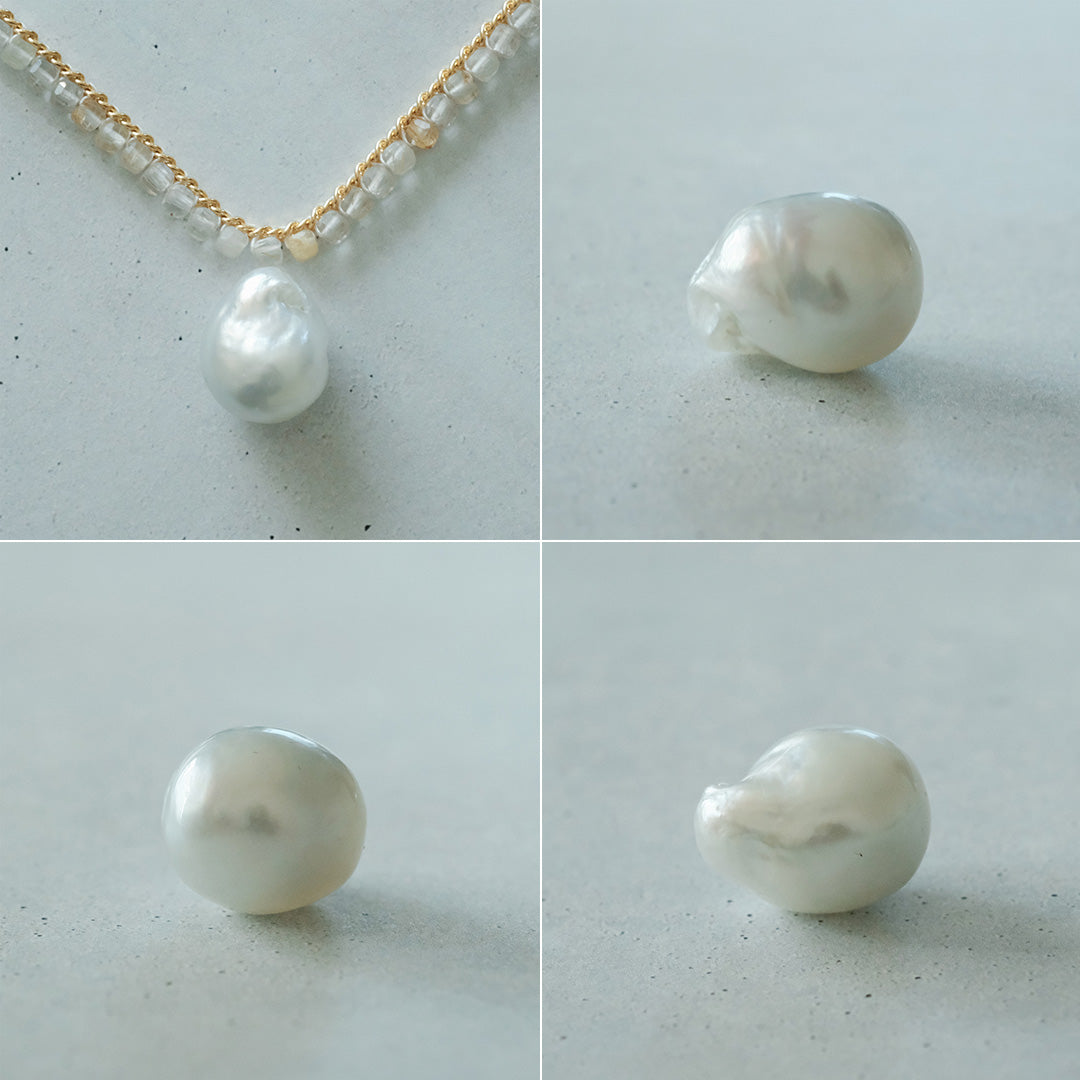shuo'／Black Pearl Rutile Quartz Necklace