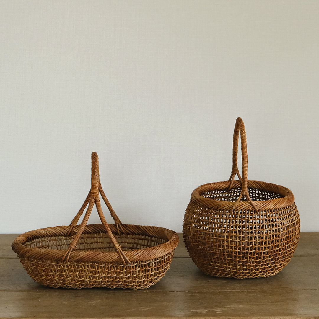 宮本工芸／【予約商品】あけびかご 細目こだし編み 小判型バスケット