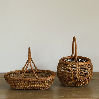 宮本工芸／【予約商品】あけびかご 細目こだし編み 小判型バスケット