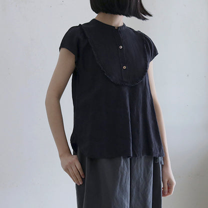 SALUÉ／フレンチスリーブブラウス／ライトウェイトリネン