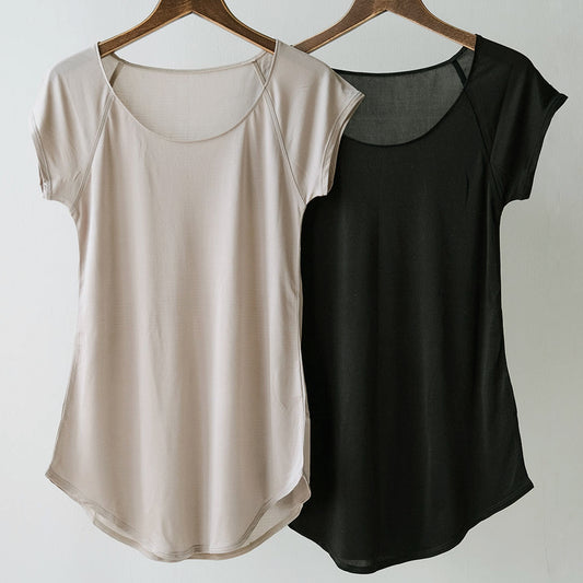 COCOONA SKINWEAR／フレンチスリーブトップ（スムース）