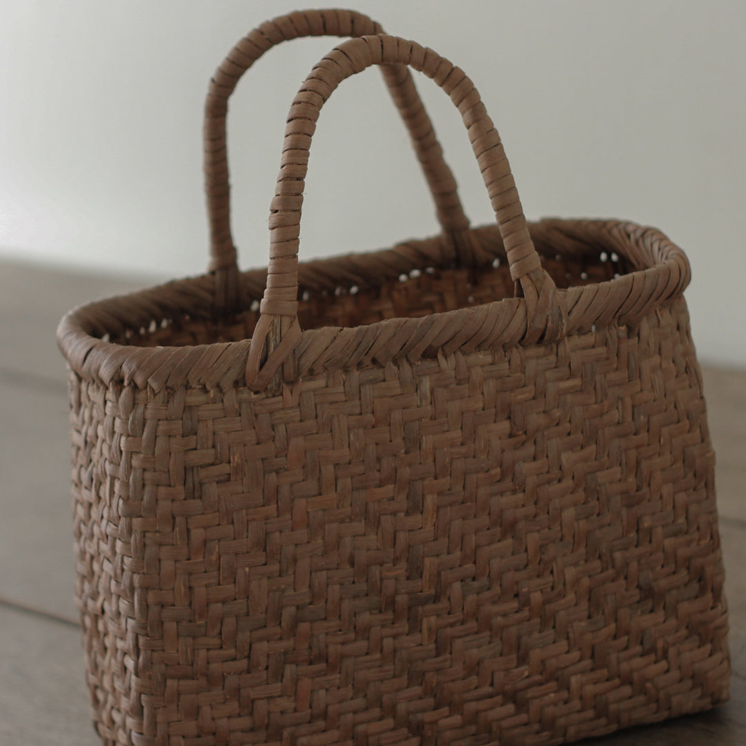 宮本工芸／【受注商品】山ぶどうかご　あじろ編みからみ手　小