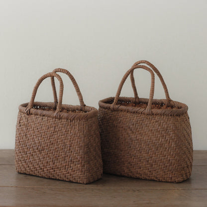 宮本工芸／【受注商品】山ぶどうかご　あじろ編みからみ手　小