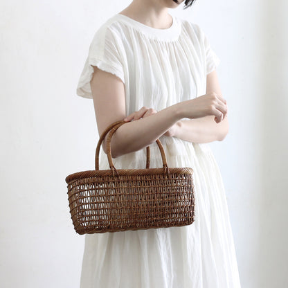 宮本工芸／あけびかご　細目こだし編みロータイプ　小
