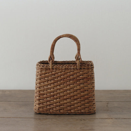宮本工芸／【予約商品】あけびかご　駒型ホラ編み　中