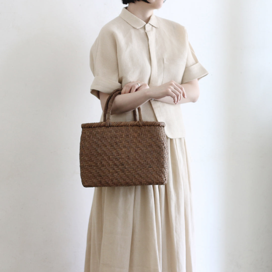 宮本工芸／【受注商品】山ぶどうかご　あじろ編みからみ手　中