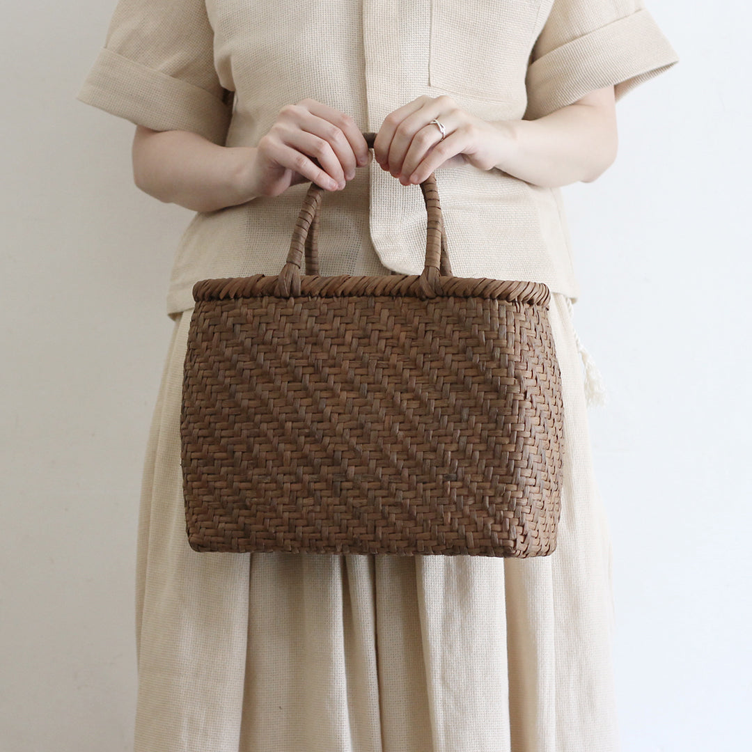 宮本工芸／【受注商品】山ぶどうかご　あじろ編みからみ手　中