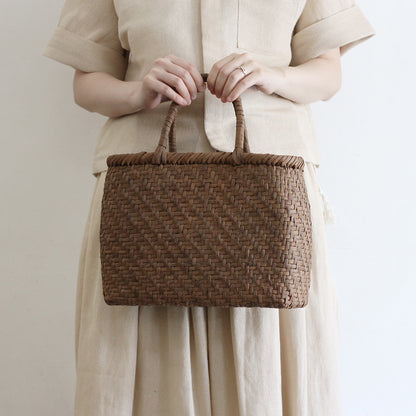 宮本工芸／【受注商品】山ぶどうかご　あじろ編みからみ手　中