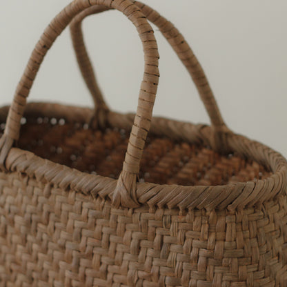 宮本工芸／【受注商品】山ぶどうかご　あじろ編みからみ手　中