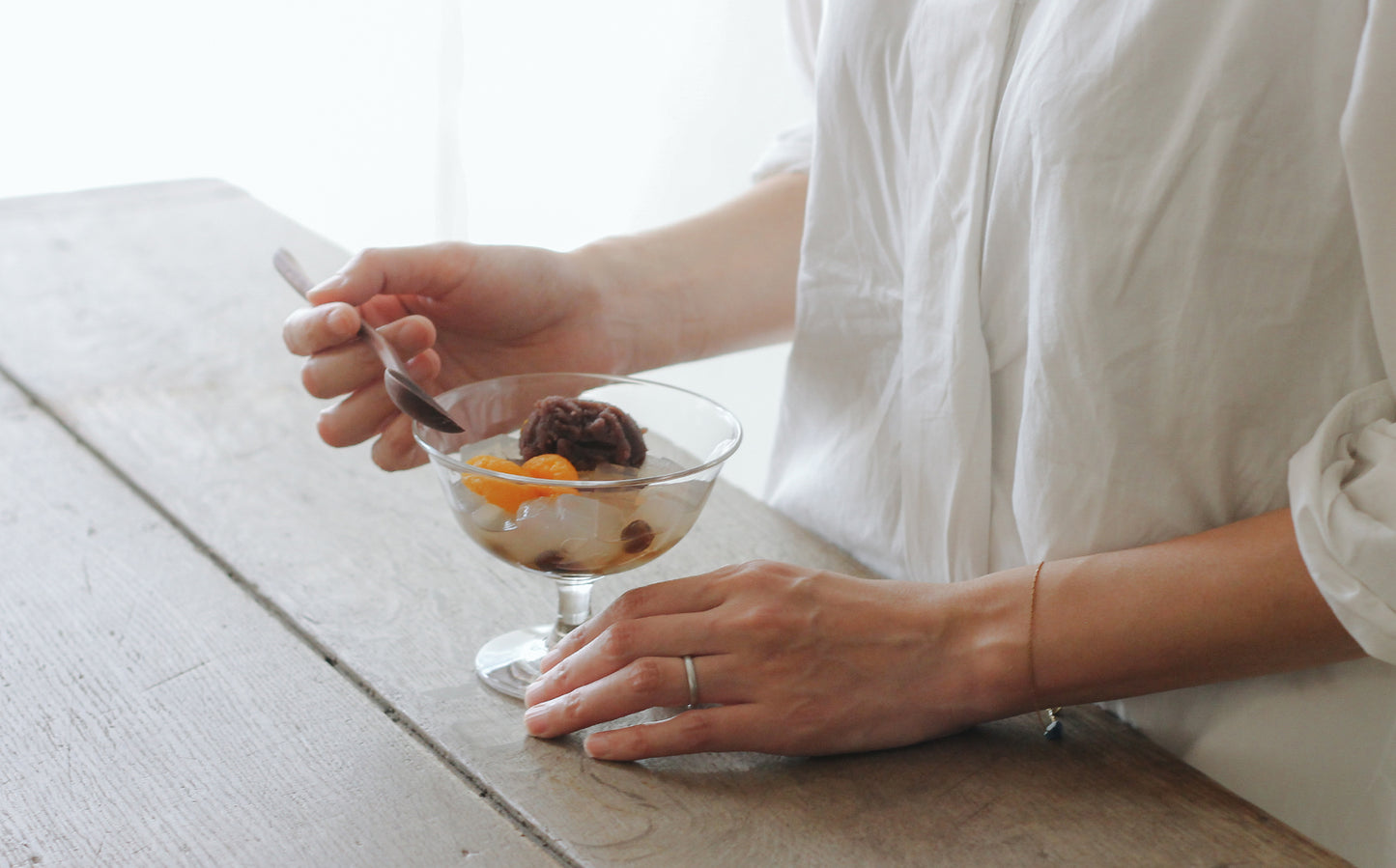 WASHIZUKA GLASS STUDIO × Envelope／ashitsuki dessert glass long
