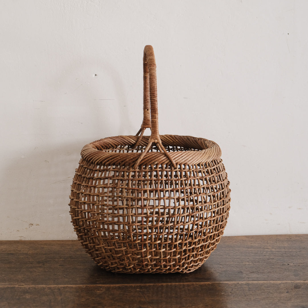宮本工芸／あけびかご 細目こだし編 丸型一本手
