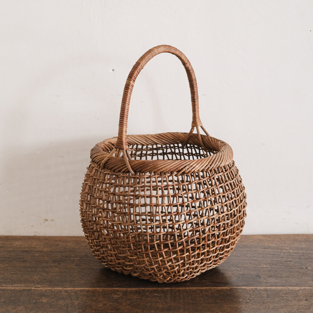宮本工芸／あけびかご 細目こだし編 丸型一本手