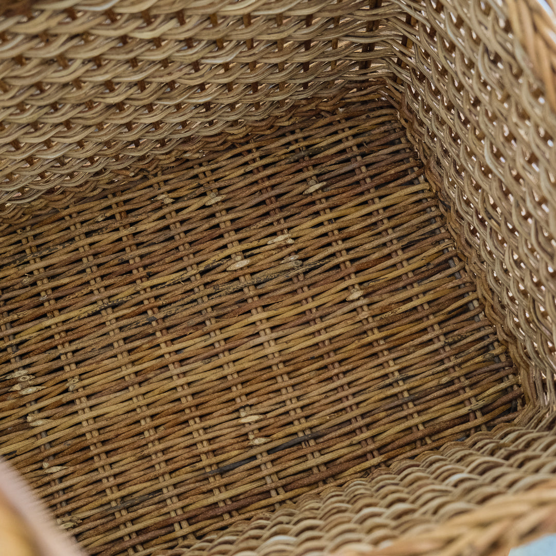 宮本工芸／あけびかご　特大バスケット小松編　なわ手（ふた無し）