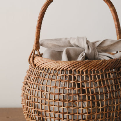 宮本工芸／あけびかご 細目こだし編 丸型一本手