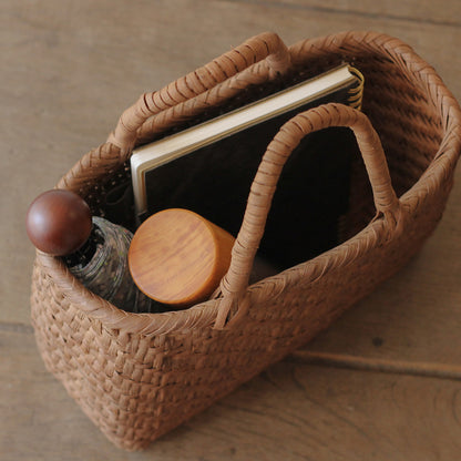 宮本工芸／【受注商品】山ぶどうかご　あじろ編みからみ手　小