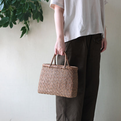 宮本工芸／【受注商品】山ぶどうかご　あじろ編みからみ手　小