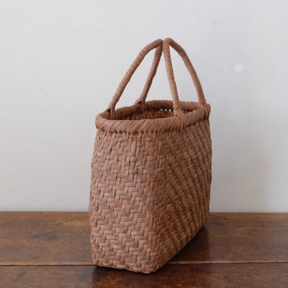 宮本工芸／【受注商品】山ぶどうかご　あじろ編みからみ手　小